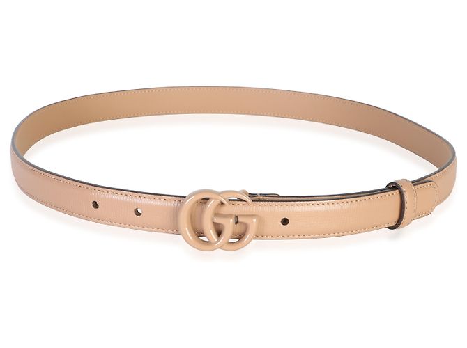Cinturón Gucci Camelia Azalea de piel de becerro esmaltada Monochrome Double G 85/34 - vista 5