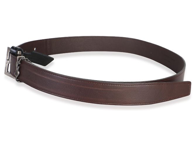 Autre Marque Saint Laurent Cassandre Gürtel aus braunem Lammleder 75/30 - Ansicht 3