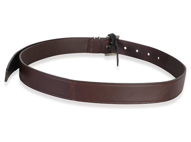 Autre Marque Saint Laurent Cassandre Gürtel aus braunem Lammleder 75/30 - Ansicht 4