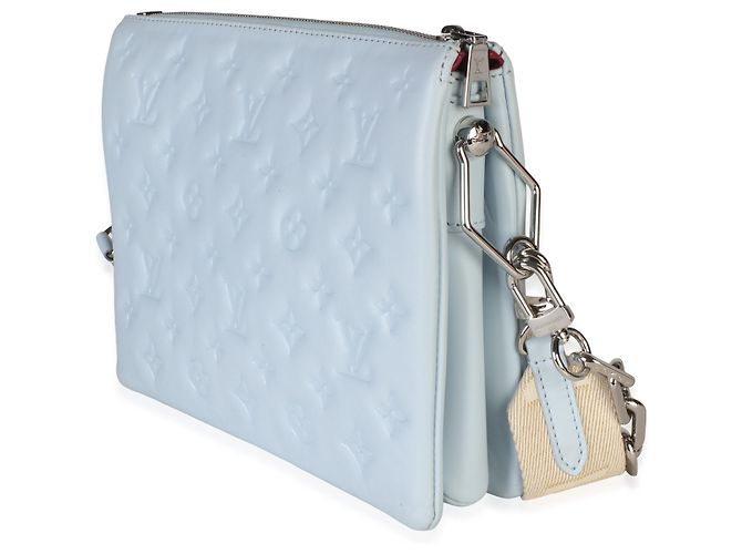 Louis Vuitton Coussin PM in pelle di agnello embossed Monogram azzurro - vista 3