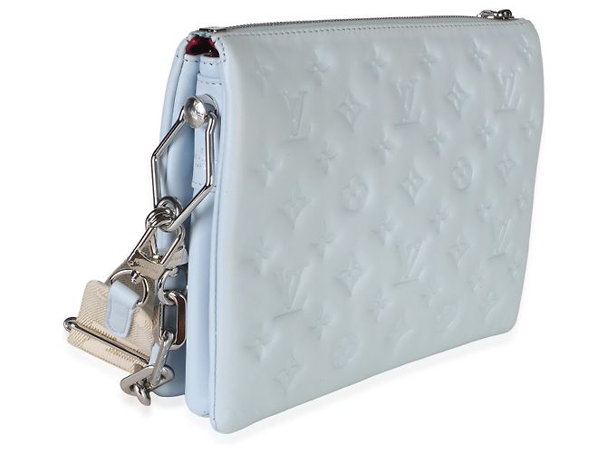 Louis Vuitton Coussin PM in pelle di agnello embossed Monogram azzurro - vista 4