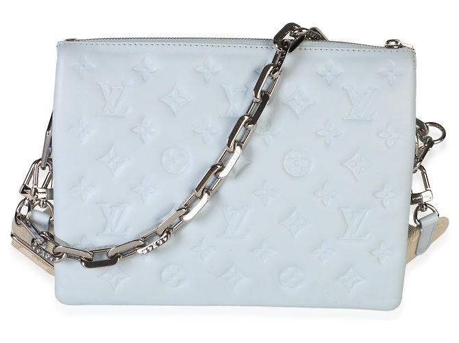 Louis Vuitton Coussin PM in pelle di agnello embossed Monogram azzurro - vista 8