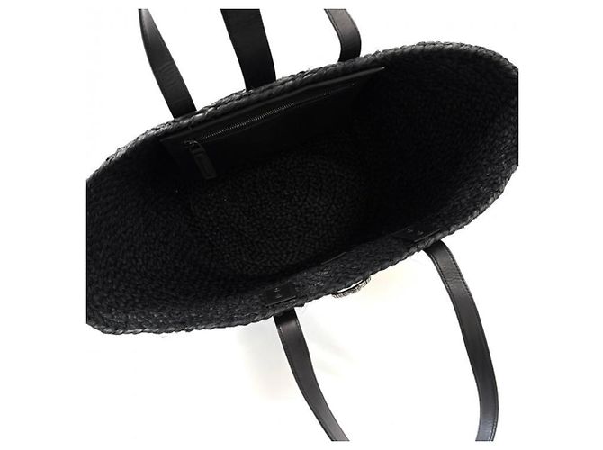 Autre Marque Sac cabas Saint Laurent en raphia Noir - vue 4