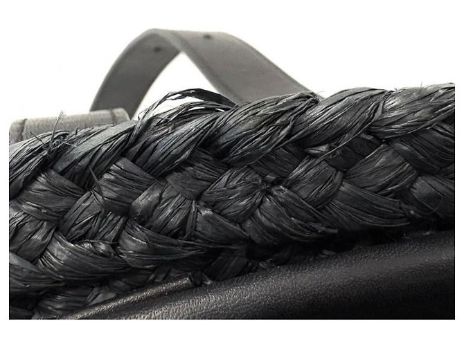 Autre Marque Sac cabas Saint Laurent en raphia Noir - vue 8