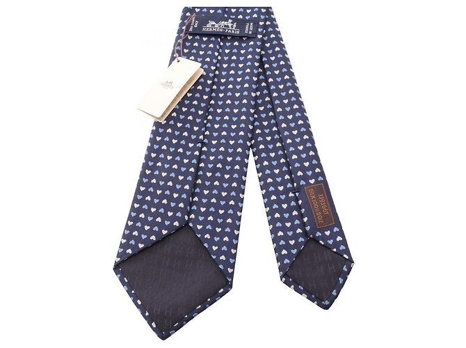 Hermès Cravatta in seta Navy Hermes - vista 3