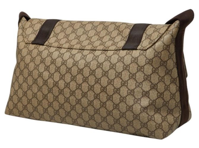 Borsa a tracolla Gucci GG Supreme in pelle beige - vista 2
