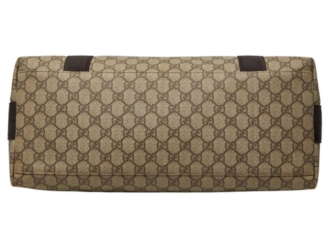 Borsa a tracolla Gucci GG Supreme in pelle beige - vista 3