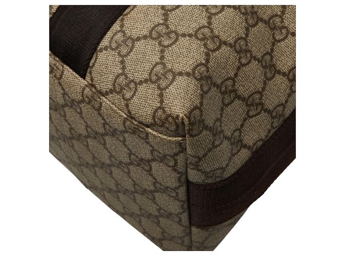 Borsa a tracolla Gucci GG Supreme in pelle beige - vista 4