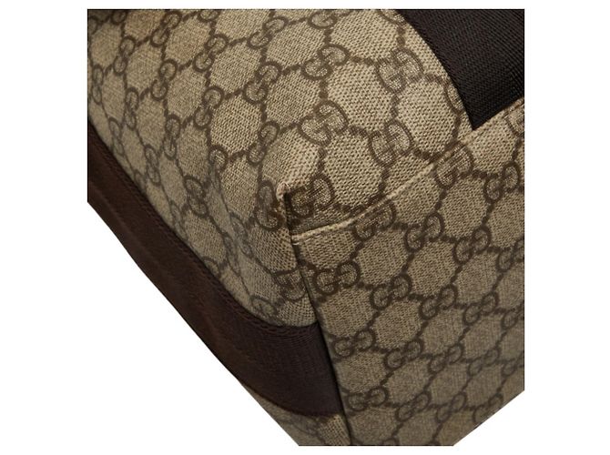 Borsa a tracolla Gucci GG Supreme in pelle beige - vista 5