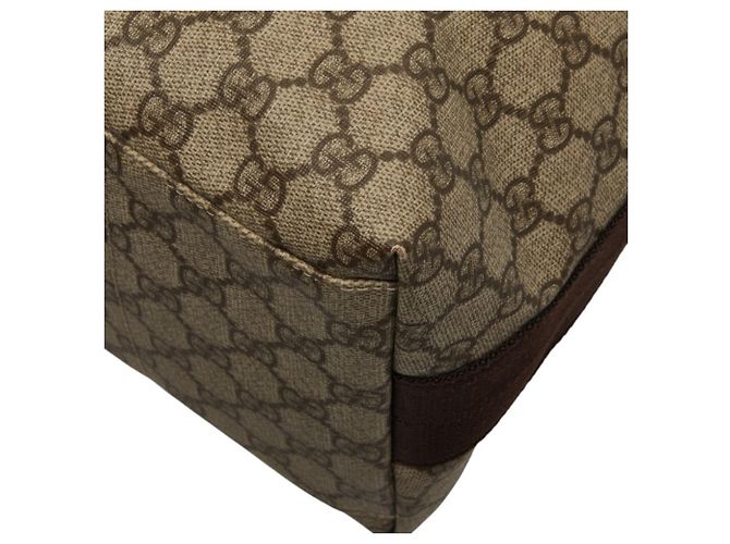 Borsa a tracolla Gucci GG Supreme in pelle beige - vista 6