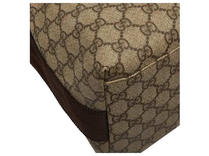 Borsa a tracolla Gucci GG Supreme in pelle beige - vista 7