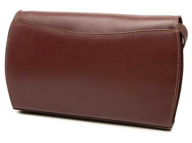 Clutch e borsa a tracolla Cartier Must Line in pelle Bordeaux - vista 2