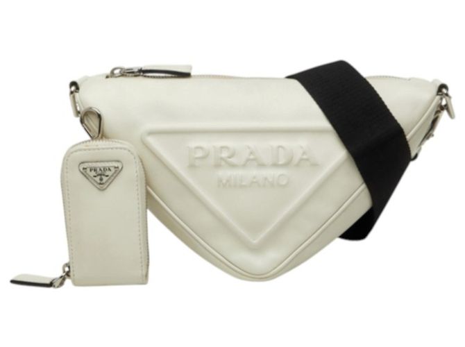 Borsa a tracolla Prada con placca logo triangolare - vista 10