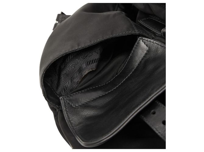 Prada Triangle Logo Plate Tessuto Leopard Rucksack - Ansicht 11