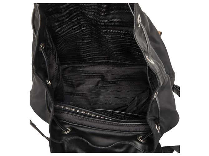 Prada Triangle Logo Plate Tessuto Leopard Rucksack - Ansicht 8