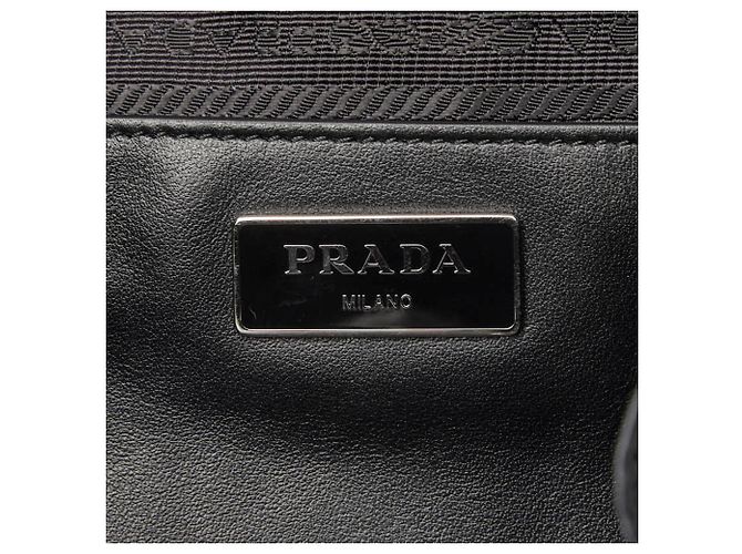 Prada Triangle Logo Plate Tessuto Leopard Rucksack - Ansicht 9