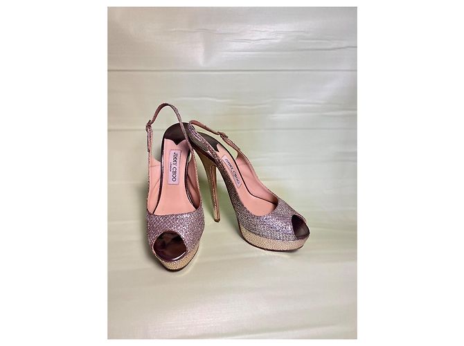 Jimmy Choo Décolleté Slingback Glitter Oro/Argento - vista 12