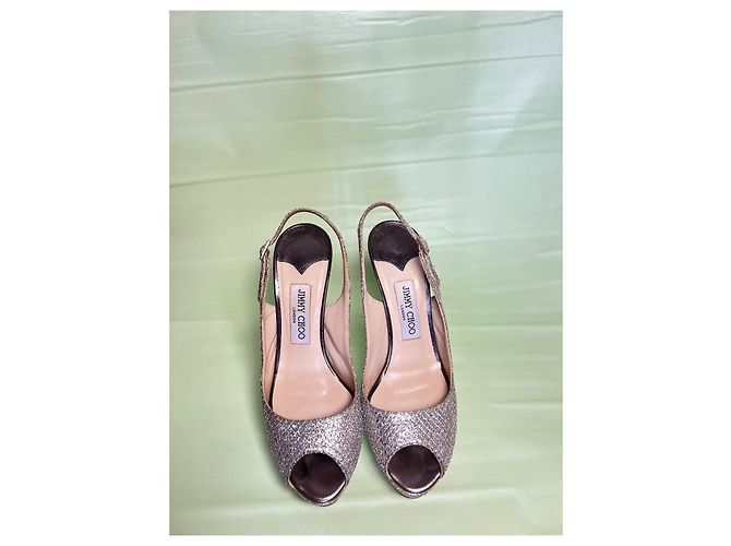 Jimmy Choo Décolleté Slingback Glitter Oro/Argento - vista 2