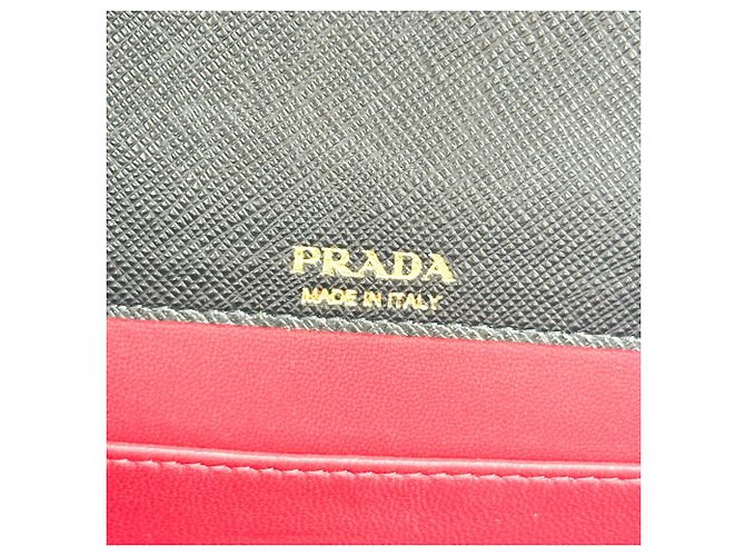 Prada Flap Card Case on Chain Saffiano Leather - view 6