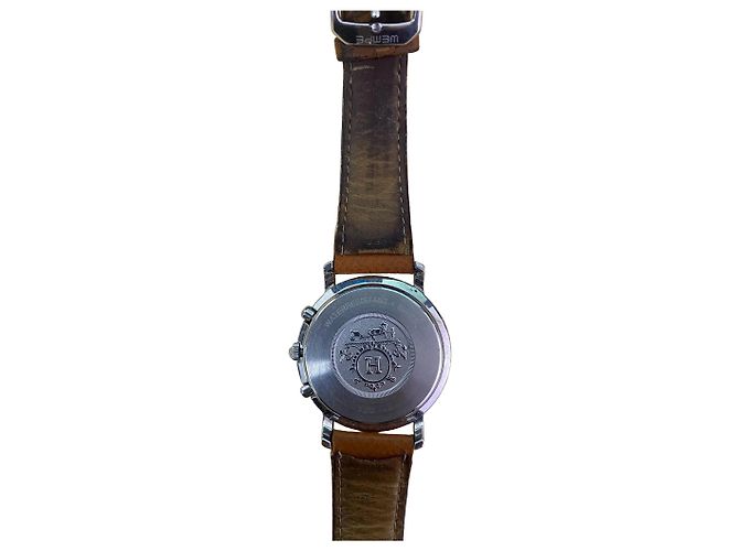 Hermès Clipper Chronograph Two-Tone Watch – White Dial - view 3