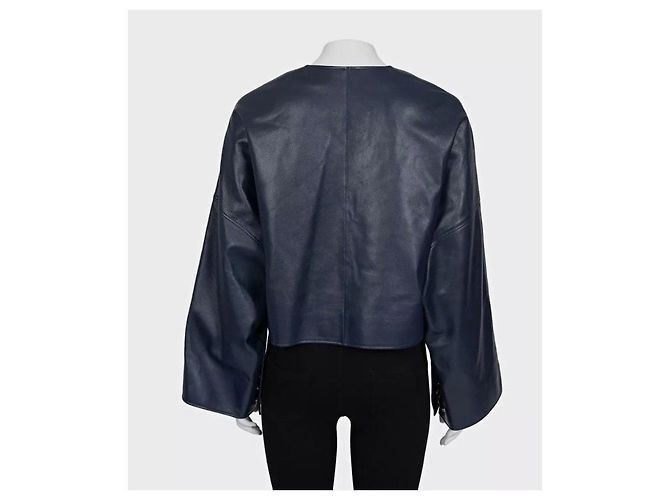 Céline NWT Celine Kurze Jacke aus blauem Lammleder Sz.38/M Gebraucht - Ansicht 3