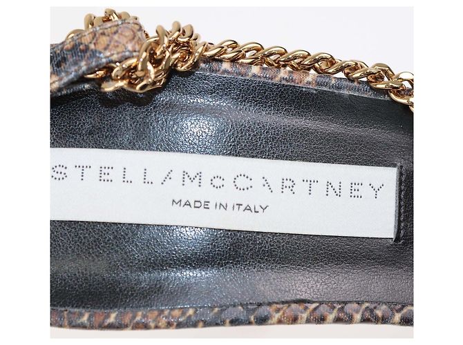 Stella Mc Cartney Sandali Slide con Catena Stella McCartney Stampa Python Marrone - vista 6
