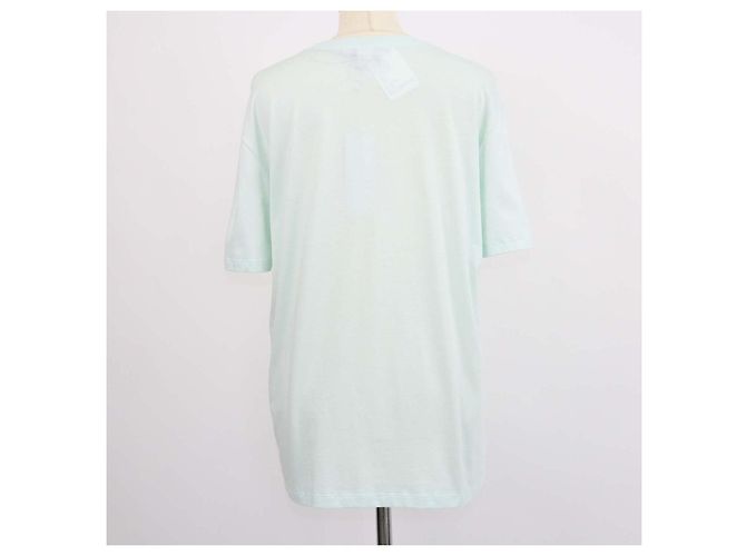 Stella Mc Cartney Camiseta de algodón verde claro Stella McCartney con estampado Lucky Number - vista 3