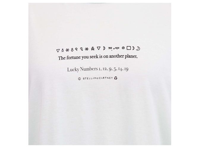 Stella Mc Cartney Camiseta de algodón verde claro Stella McCartney con estampado Lucky Number - vista 4