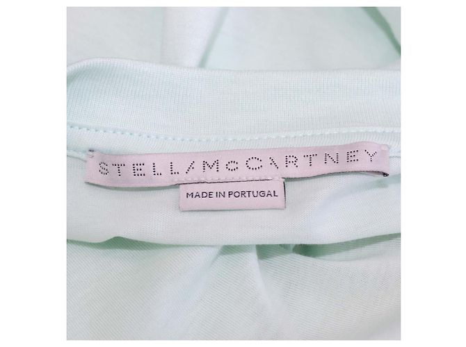 Stella Mc Cartney Camiseta de algodón verde claro Stella McCartney con estampado Lucky Number - vista 5
