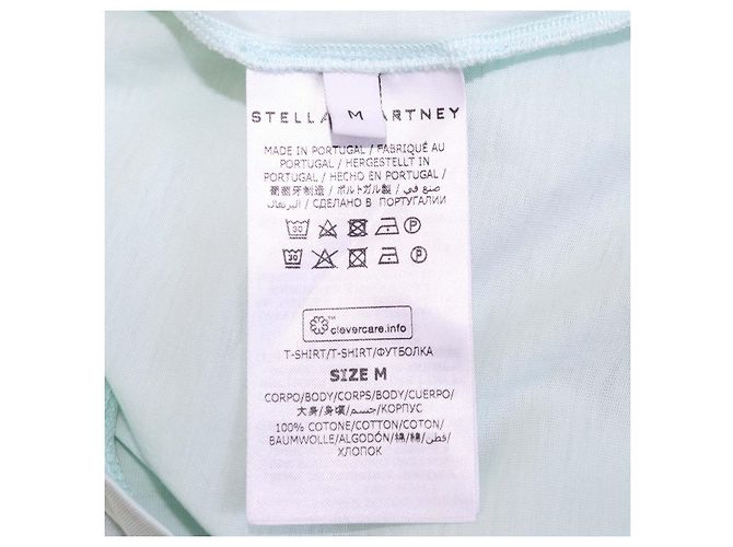 Stella Mc Cartney Camiseta de algodón verde claro Stella McCartney con estampado Lucky Number - vista 6