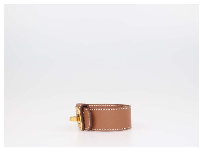 Hermès Bracciale Hermes Kelly Twist in pelle Swift Gold T3 - vista 2