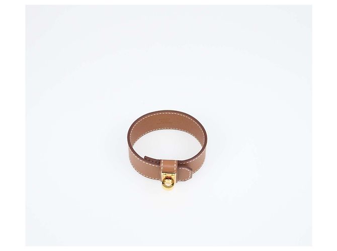 Hermès Bracciale Hermes Kelly Twist in pelle Swift Gold T3 - vista 4