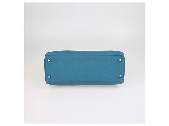 Hermès Borsa Hermes Kelly Retourne 32 in pelle Togo Vert Bosphore con hardware Palladium - vista 4