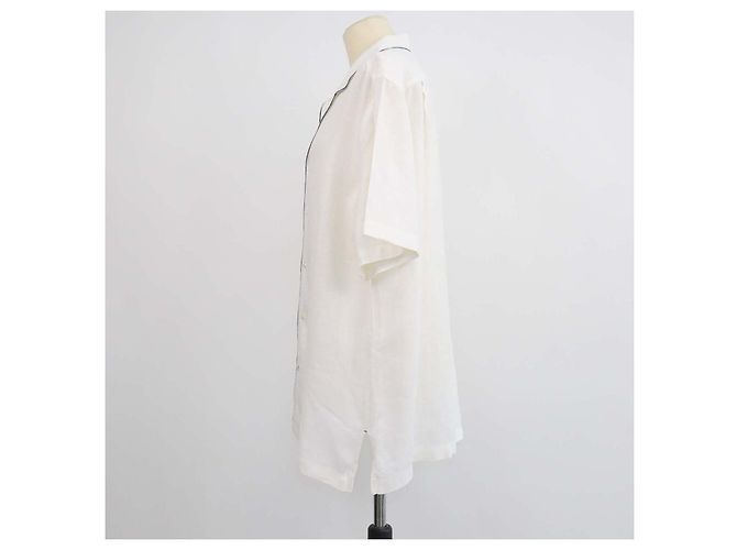 Camicia Tiki in lino bianco Loro Piana - vista 2