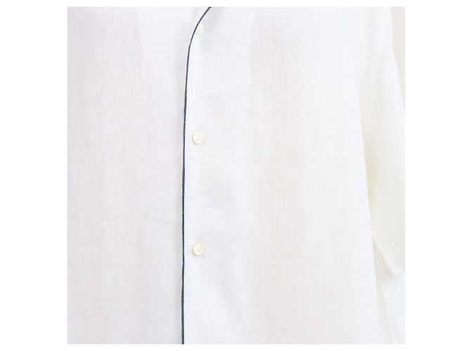 Camicia Tiki in lino bianco Loro Piana - vista 4