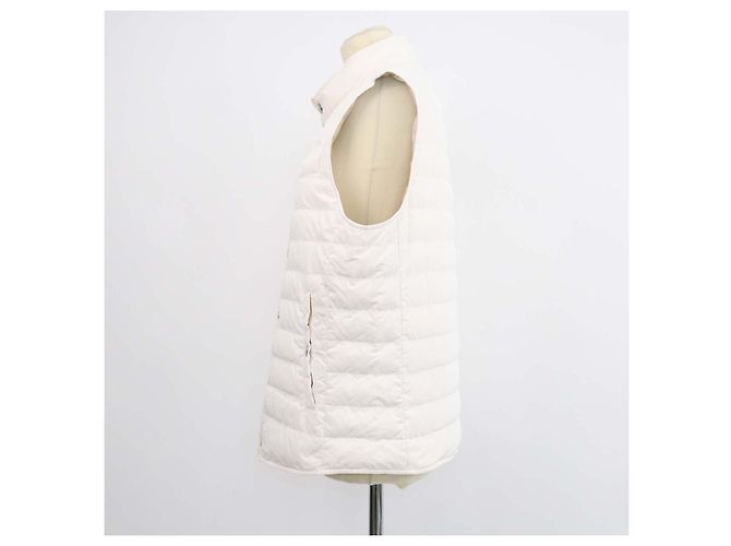 Brunello Cucinelli Off White Blend Polyester Daunenweste - Ansicht 2