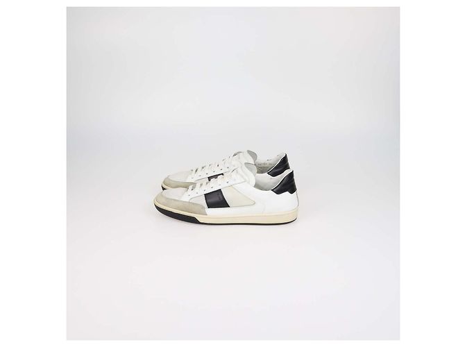 Autre Marque Sneakers basse Saint Laurent in pelle e mesh bianco e nero - vista 4