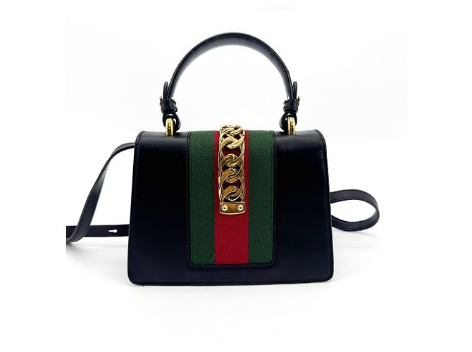 Gucci Sylvie Top Handle Leather Mini - vista 2