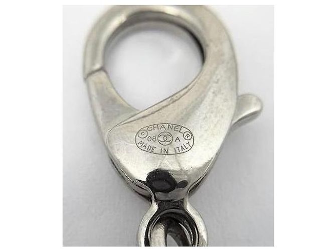 Chanel 08A Paris-London Collana Pendente CC Cristalli Argento - vista 5