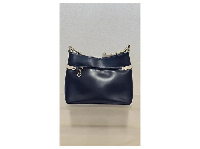 Autre Marque Lancaster Borsa a tracolla in pelle blu e bianca con ciondolo a cuore - vista 7