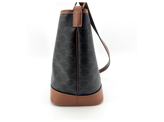 Céline Celine Bucket Triomphe Coated Canvas Small - vista 3