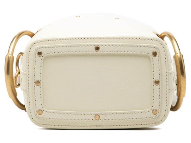 Borsa Chloé ROY Logo in Beige e Bianco - vista 3