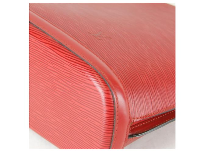 Borsa Tote Louis Vuitton in pelle Epi rossa - vista 5