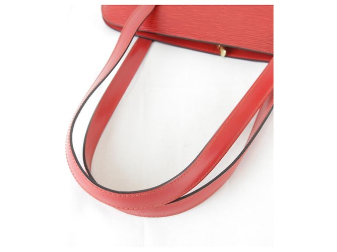 Borsa Tote Louis Vuitton in pelle Epi rossa - vista 8