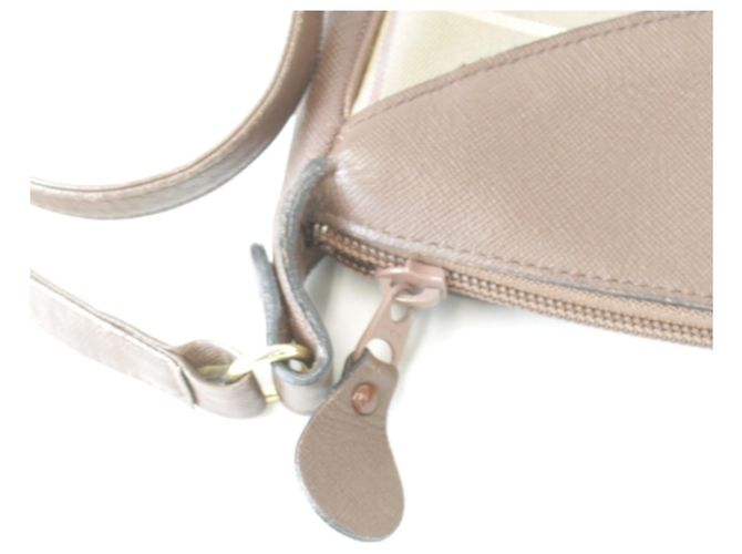 Borsa a tracolla Burberry in pelle e tela - vista 10