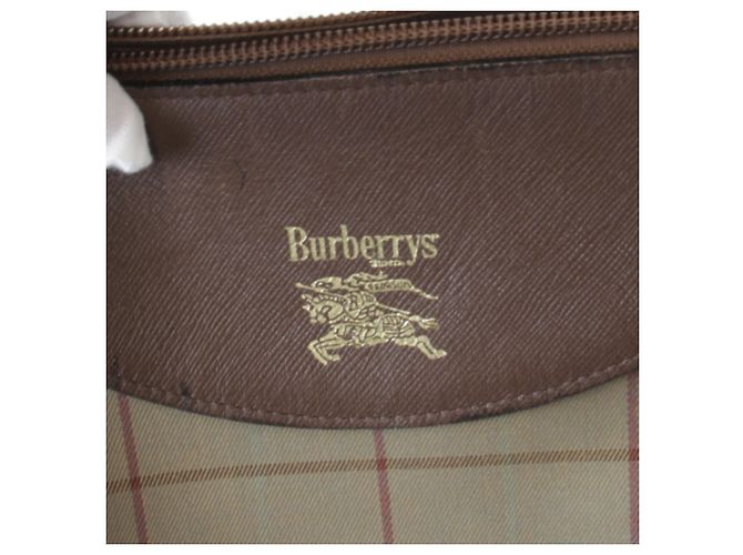 Borsa a tracolla Burberry in pelle e tela - vista 11