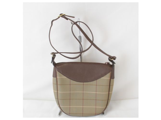Borsa a tracolla Burberry in pelle e tela - vista 2
