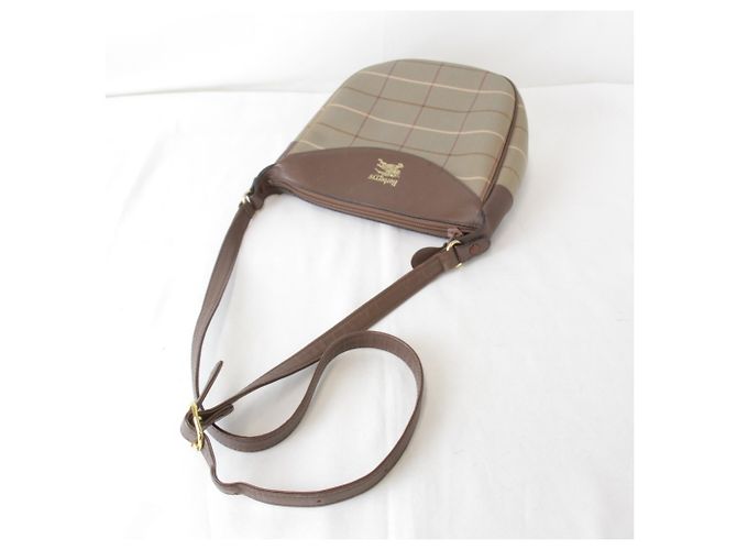 Borsa a tracolla Burberry in pelle e tela - vista 8