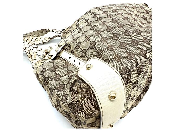 Borsa Tote Gucci GG Canvas beige - vista 5