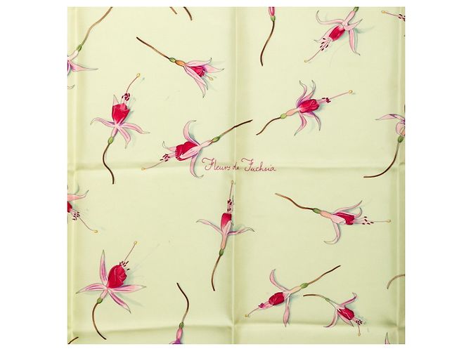 Hermès Foulard di seta Hermes Carre 90 Fleurs De Fuchsia - vista 2